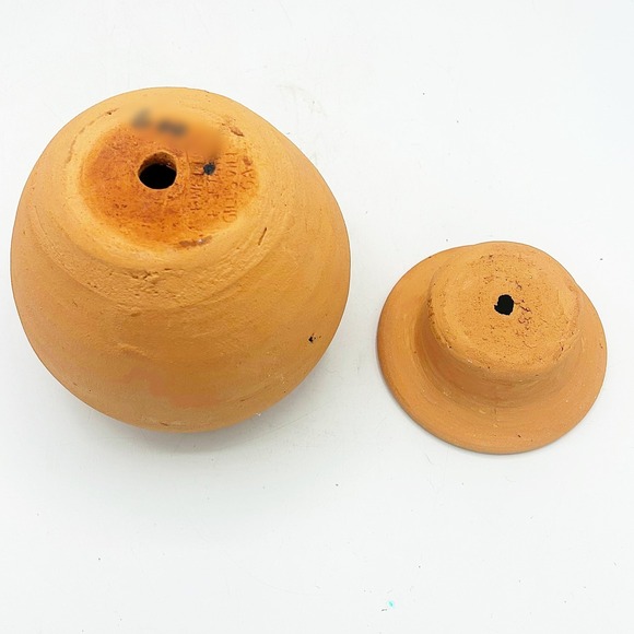 Vintage Terra Cotta Jack O'Lantern Hewell's Pottery Gillsville GA 6.75" H - Picture 10 of 10